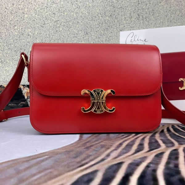 2019 New Celine Triomphe Crossbody Red Shoulder Bag 187366